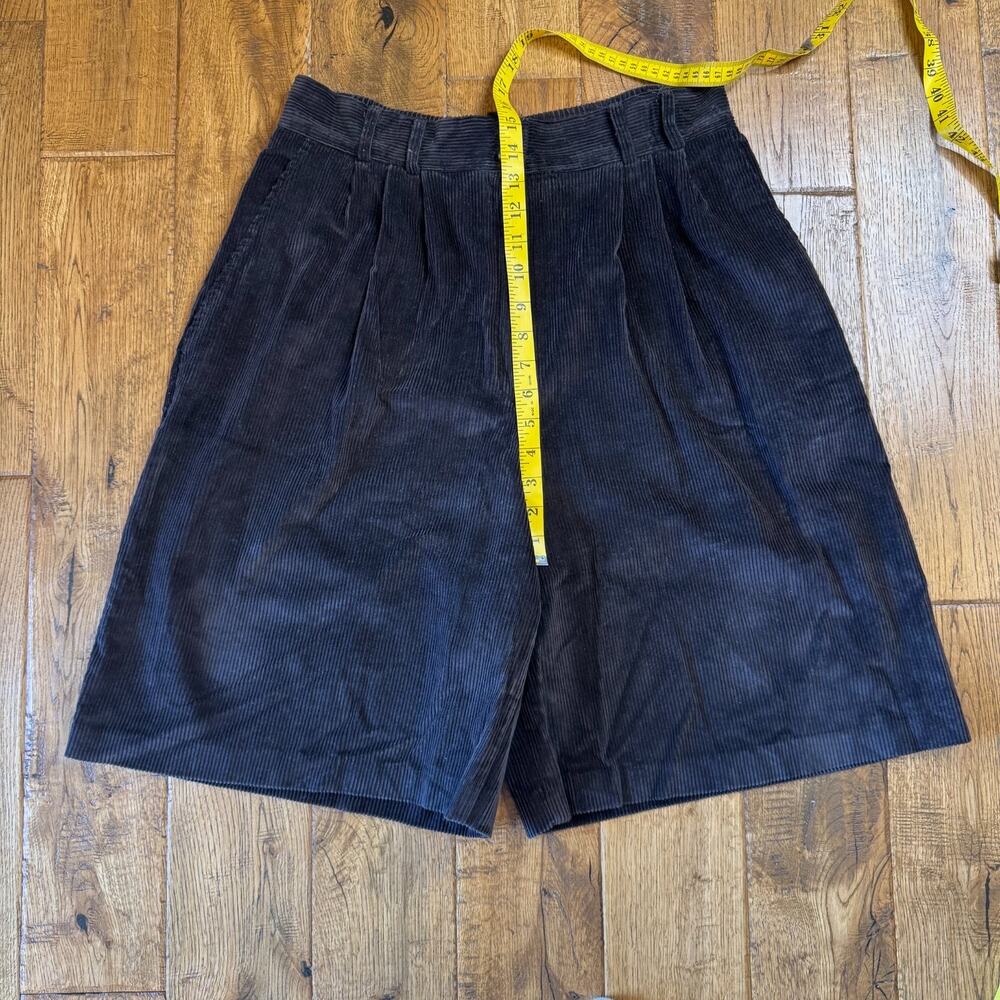 VTG Counterparts Corduroy Pleated Shorts Women's Size 16 Brown 10" Inseam - Picture 4 of 6